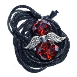 Angel Wing Red Coloured Glass Crystal Pendant